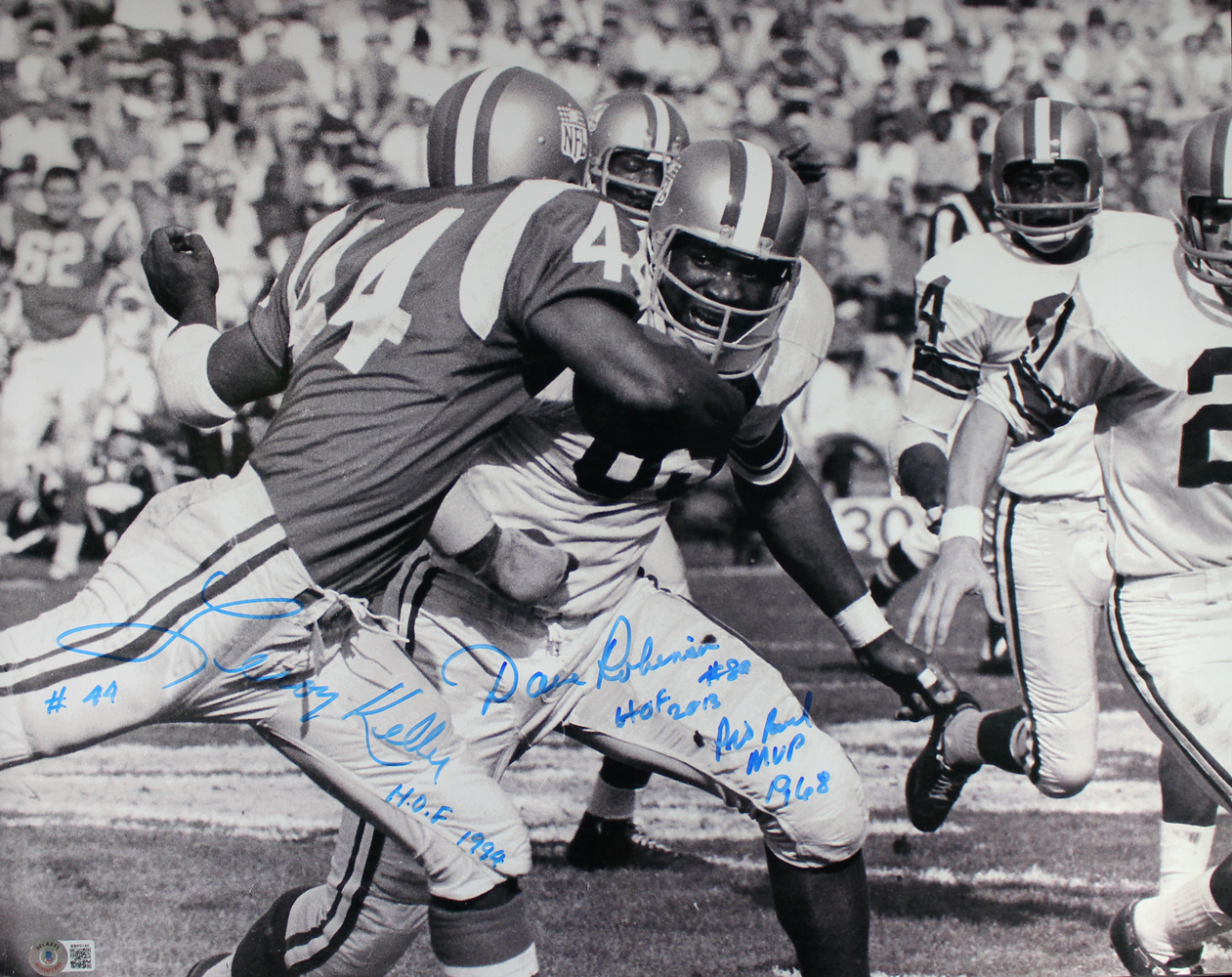 Dave Robinson & Leroy Kelly Autographed/Signed 16x20 Photo HOF Beckett