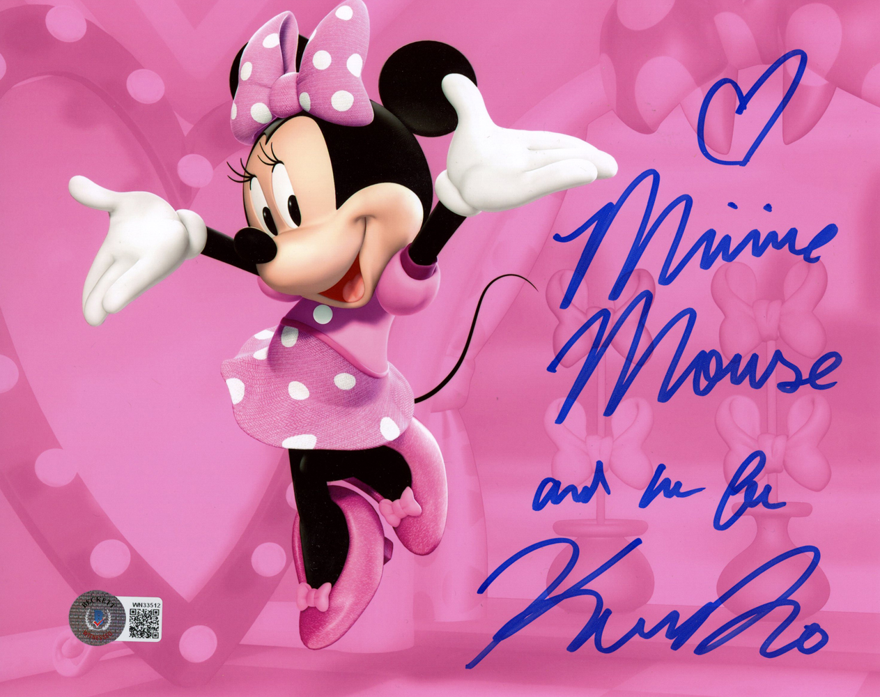 Kaitlyn Robrock Autographed Minnie Mouse 8x10 Photo The Voice Of BAS