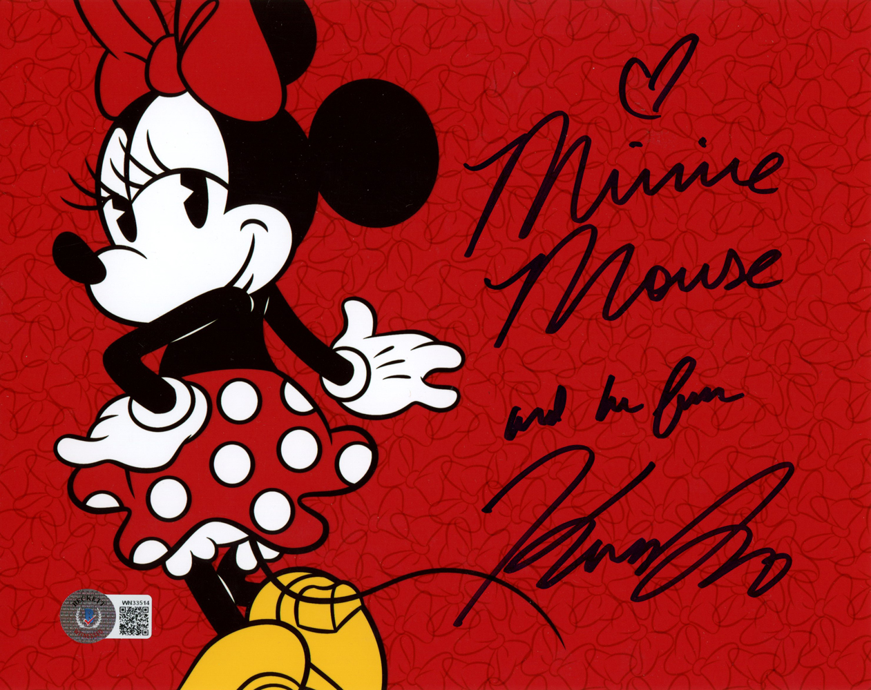 Kaitlyn Robrock Autographed Minnie Mouse 8x10 Photo The Voice Of BAS