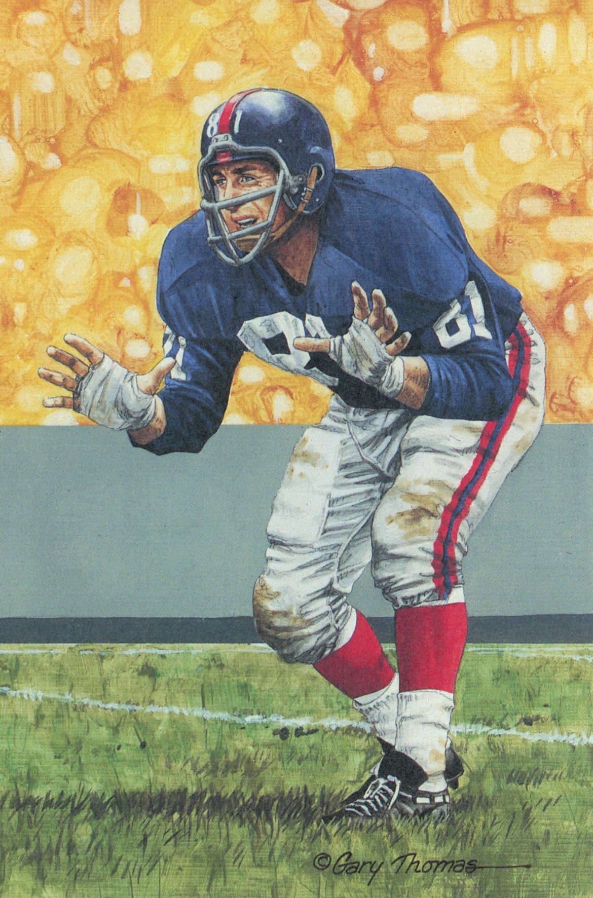 Andy Robustelli New York Giants Goal Line Art Card Series 5 #142 LE /5000 58147
