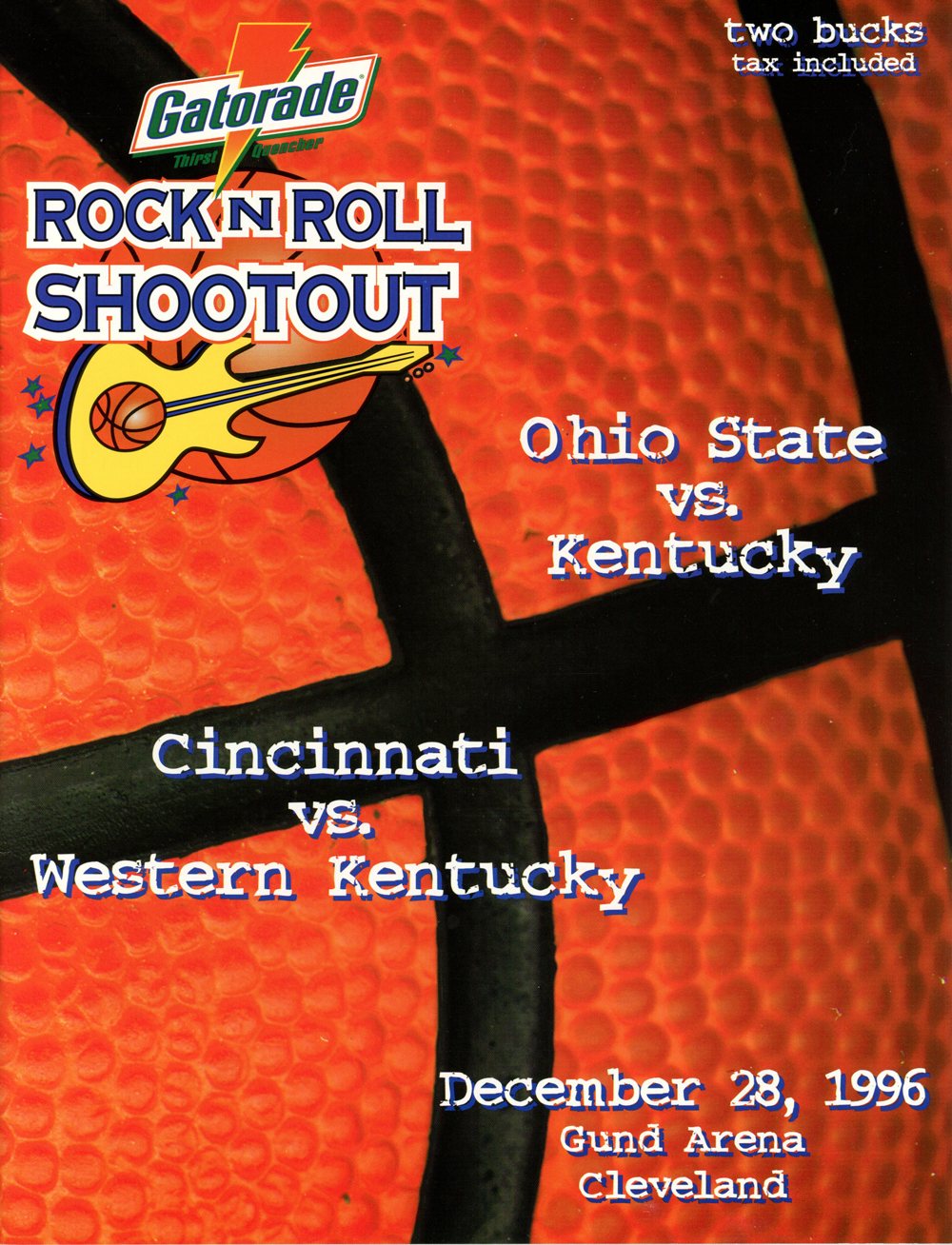 1996 Rock n Roll Shootout Basketball Program Ohio State vs Kentucky