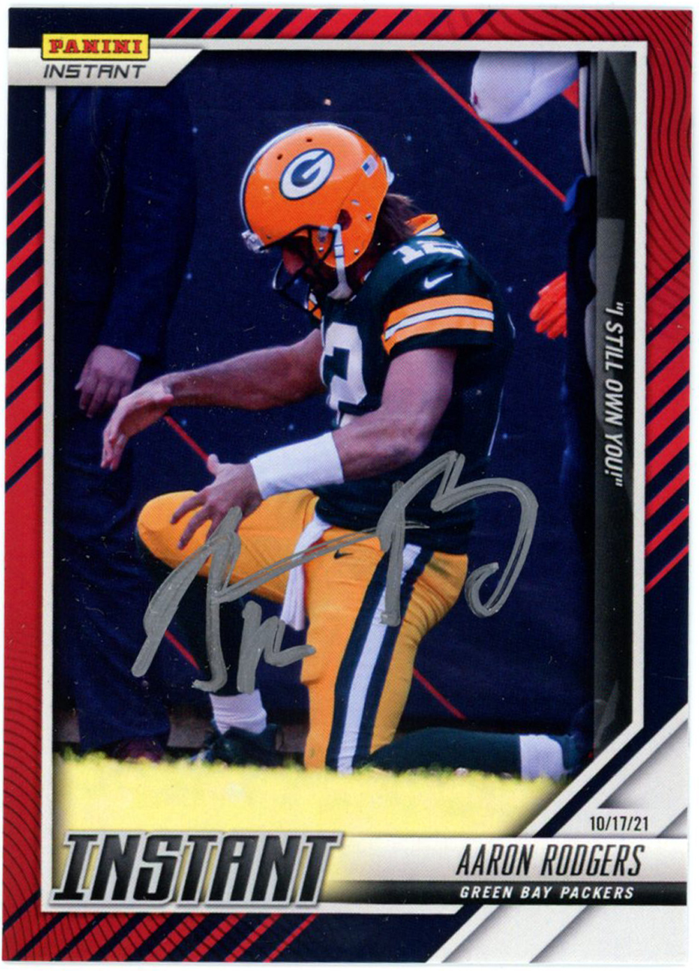 Aaron Rodgers Signed 2021 Panini Instant #50/99 Trading Card FAN