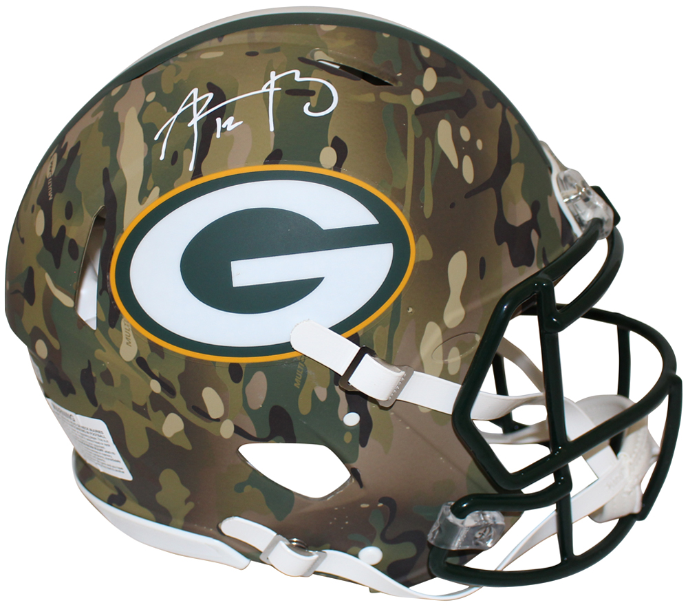 Aaron Rodgers Autographed FS Camo Speed Authentic Packers Helmet FAN