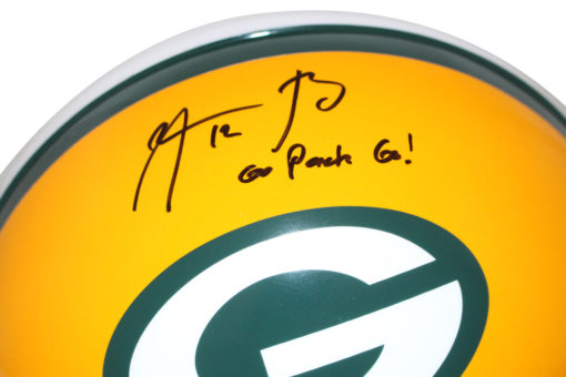 Aaron Rodgers Signed Green Bay Packers Authentic Helmet Go Pack Go FAN 27217