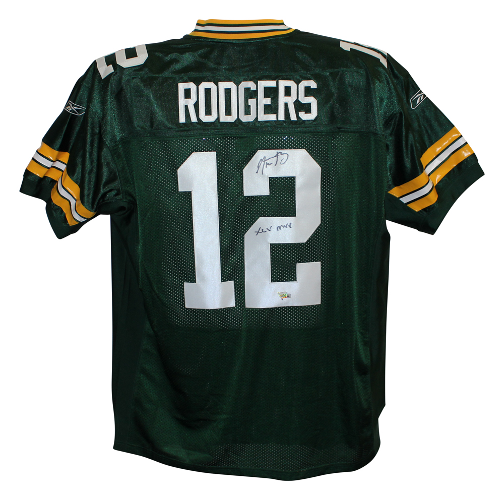 Aaron Rodgers Signed Green Bay Packers Official Reebok Green 52 Jersey FAN 27212