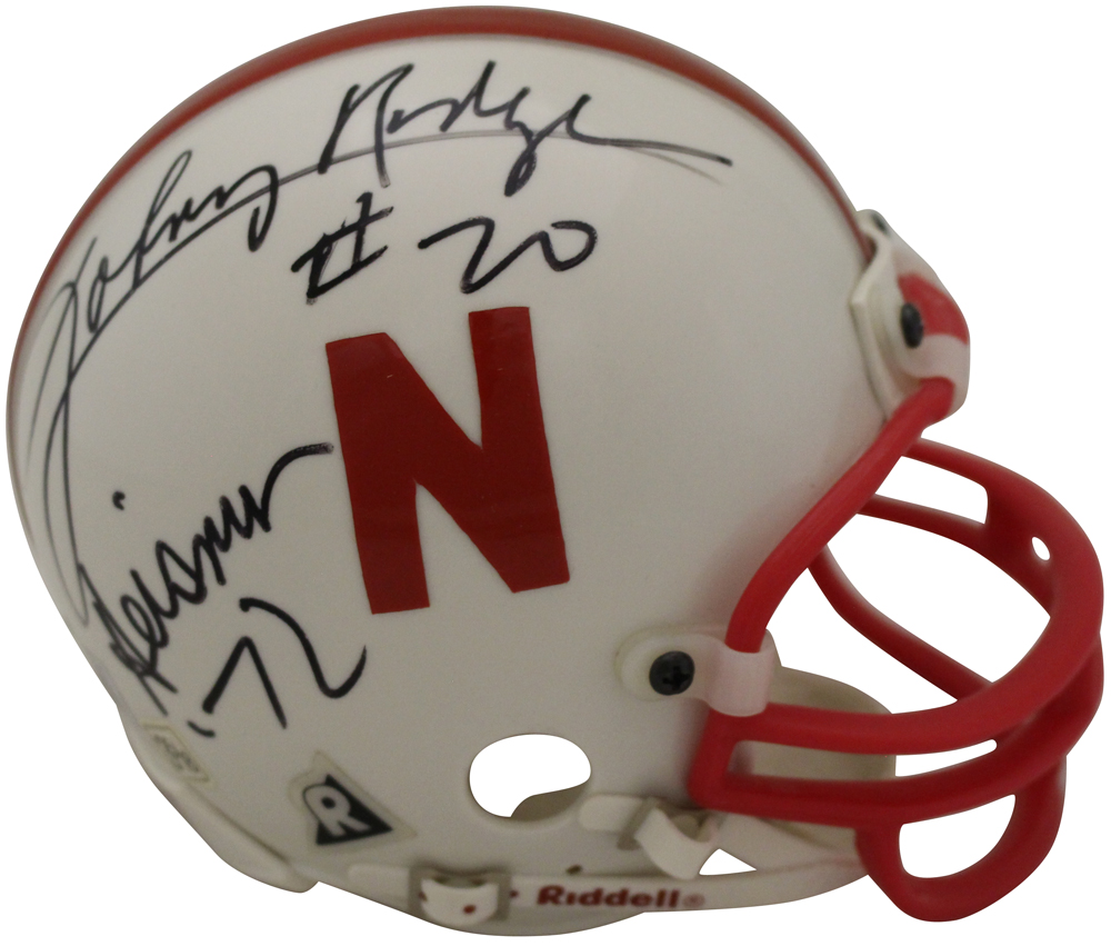 Johnny Rodgers Signed Nebraska Cornhuskers Mini Helmet Heisman Beckett