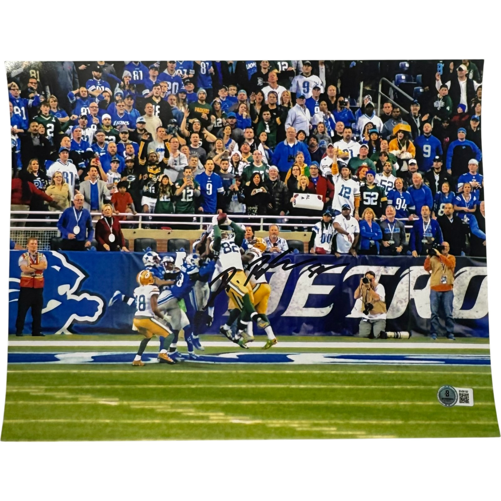 Richard Rodgers Signed Green Bay Packers 11x14 Hail Mary Photo Beckett 55010