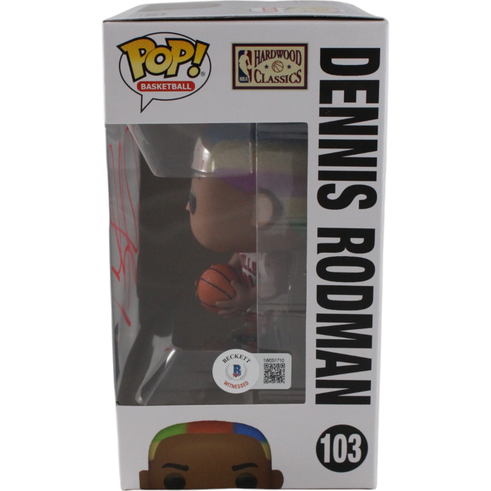 Dennis Rodman Signed Chicago Bulls Funko Pop! #103 w/ Soft Protector