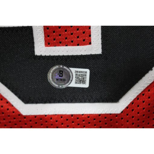 Dennis Rodman Autographed/Signed Pro Style Red XL Jersey Beckett Witness 49738