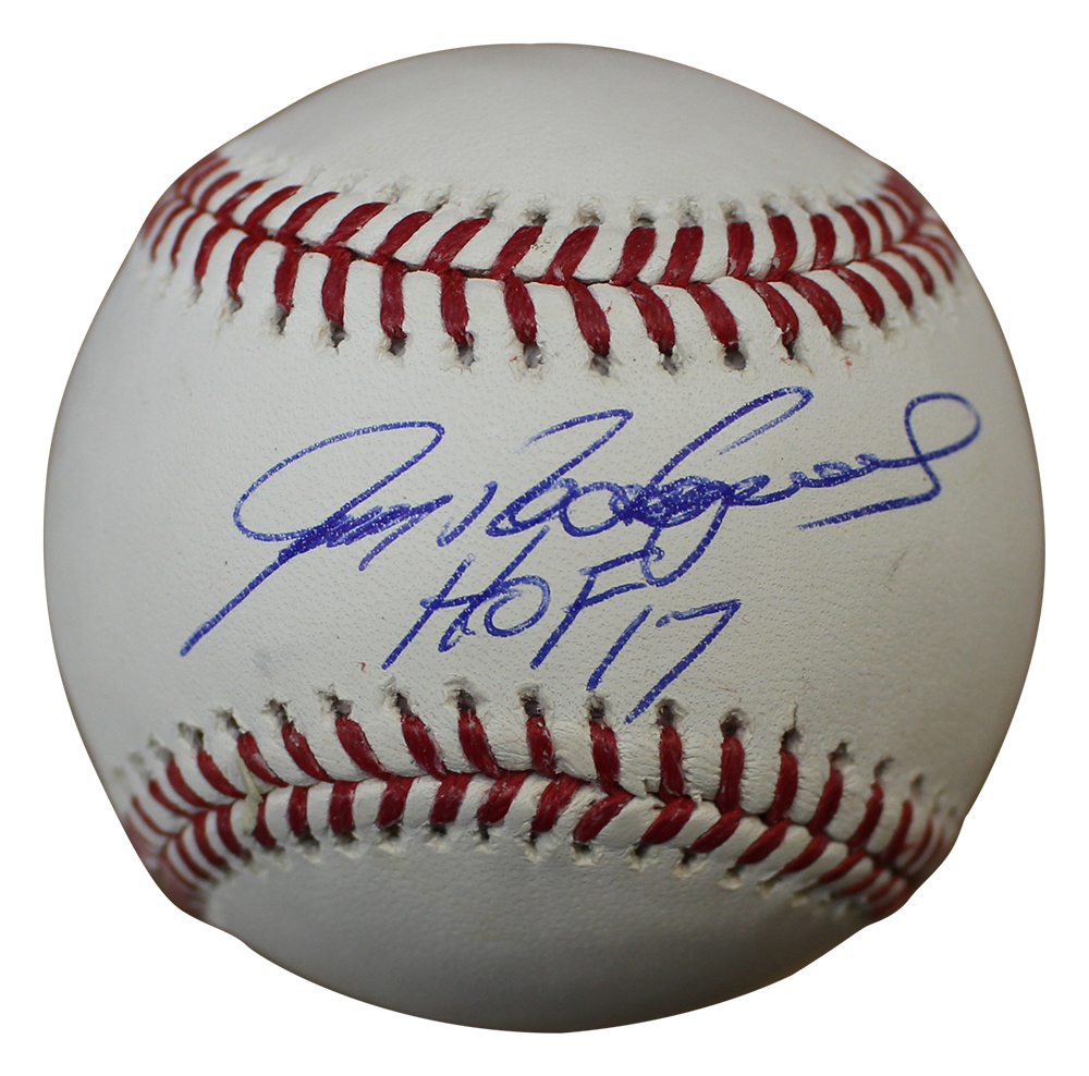 Ivan Rodriguez Autographed/Signed Texas Rangers OML Baseball HOF BAS 11835