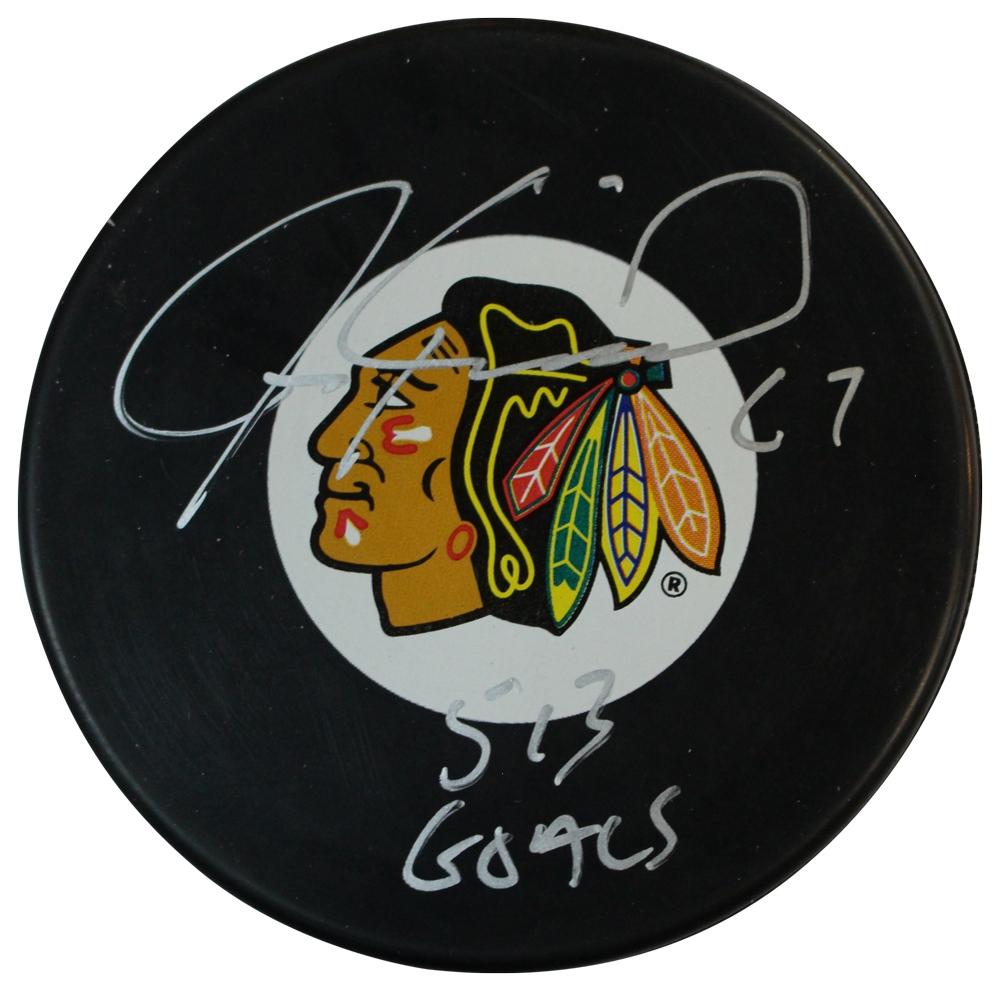 Jeremy Roenick Autographed Chicago Blackhawks Puck 513 Goals Beckett