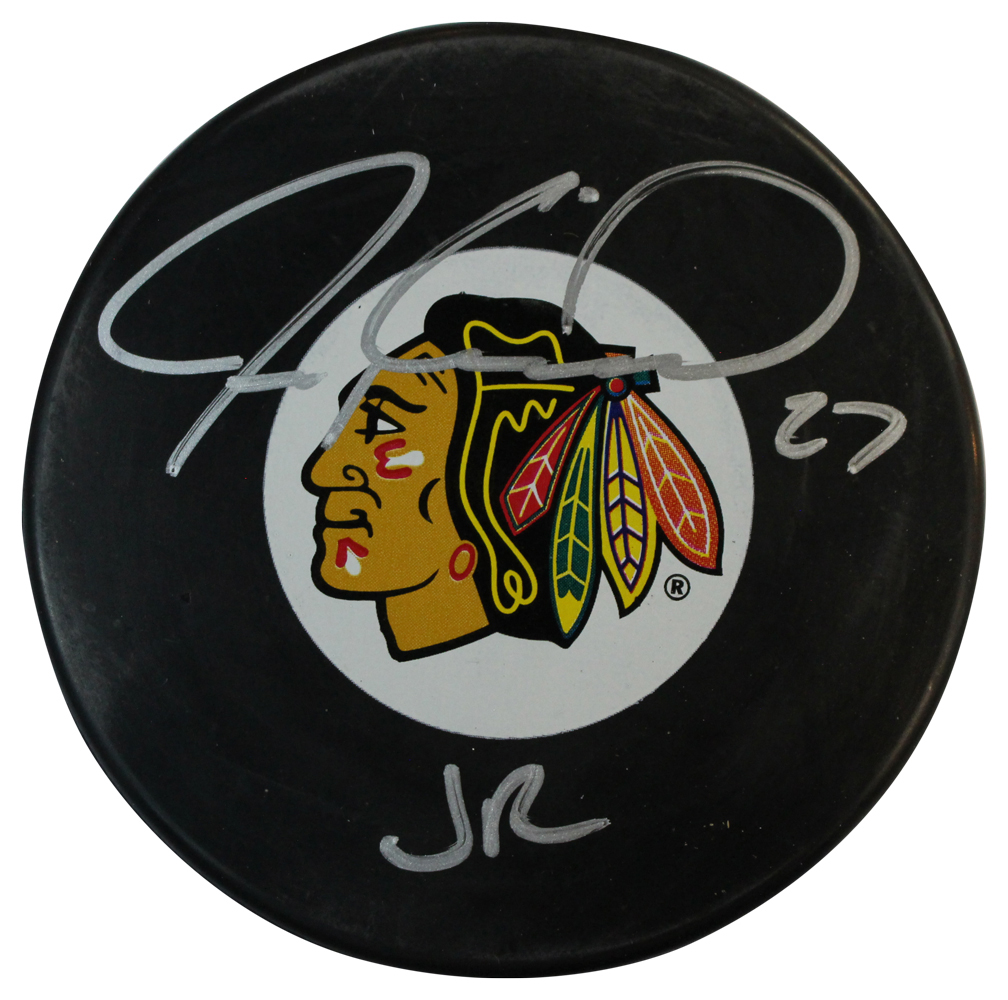 Jeremy Roenick Autographed/Signed Chicago Blackhawks Puck JR Beckett