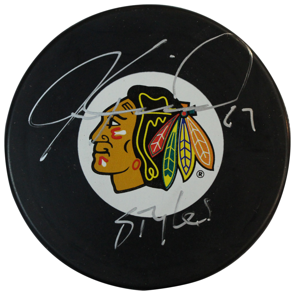Jeremy Roenick Autographed Chicago Blackhawks Puck Styles Beckett