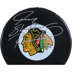 Jeremy Roenick Autographed Chicago Blackhawks Logo Puck Full Name Beckett 53839