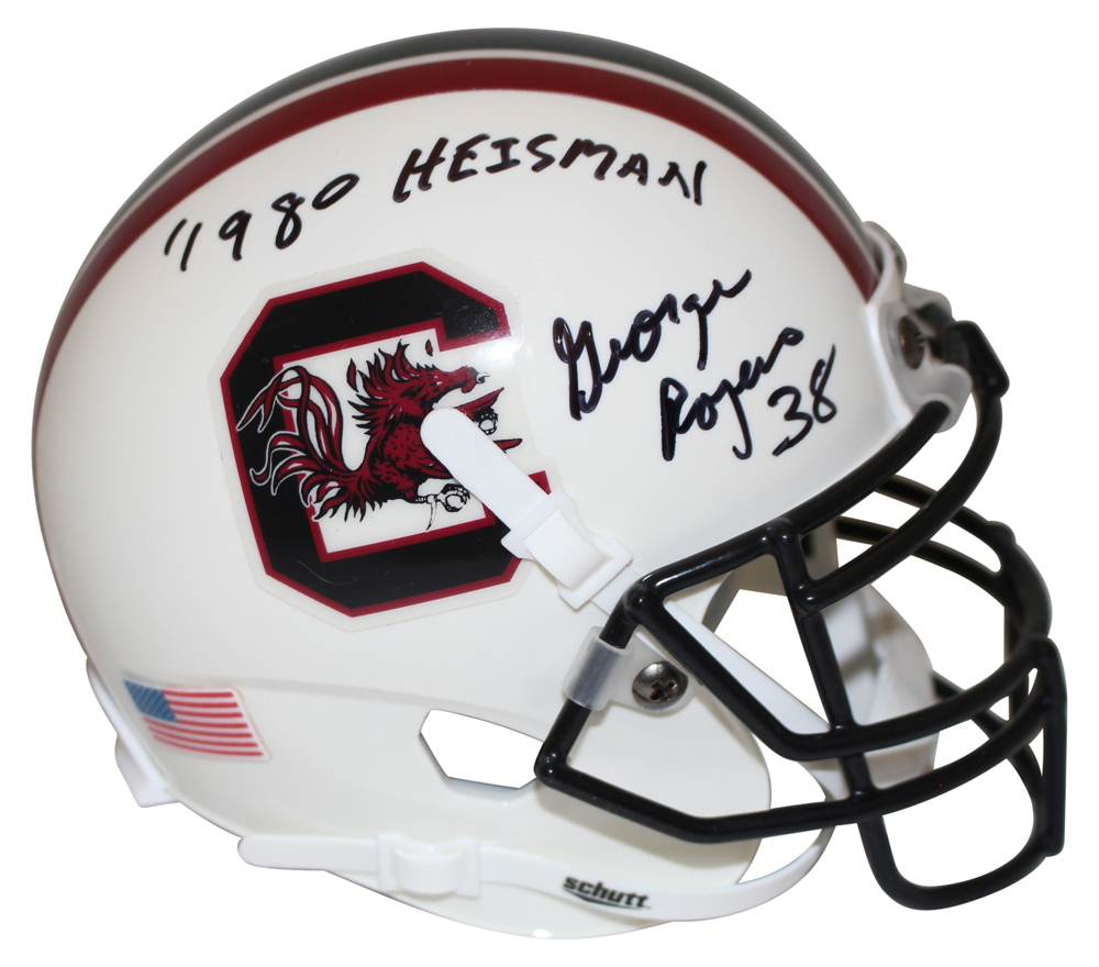 George Rogers Autographed South Carolina Mini Helmet Heisman Beckett