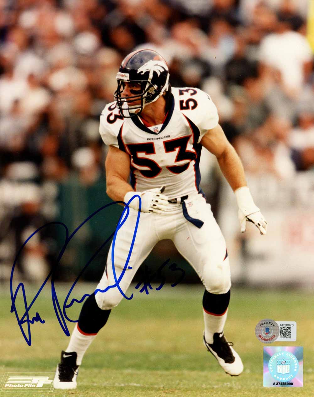 Bill Romanowski Autographed Denver Broncos 8x10 Photo Beckett 51065