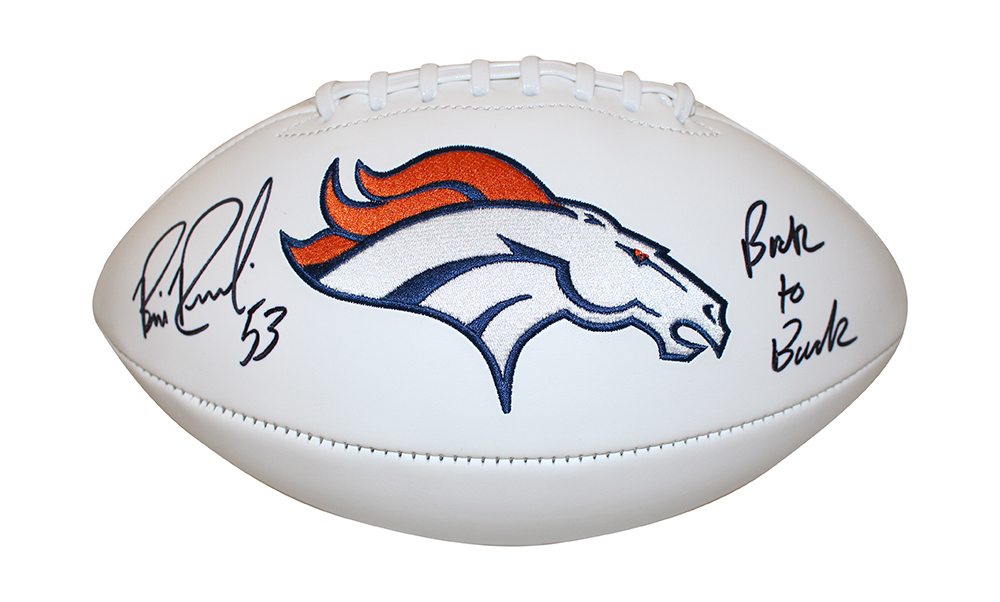 Bill Romanowski Autographed Denver Broncos Logo Football Beckett