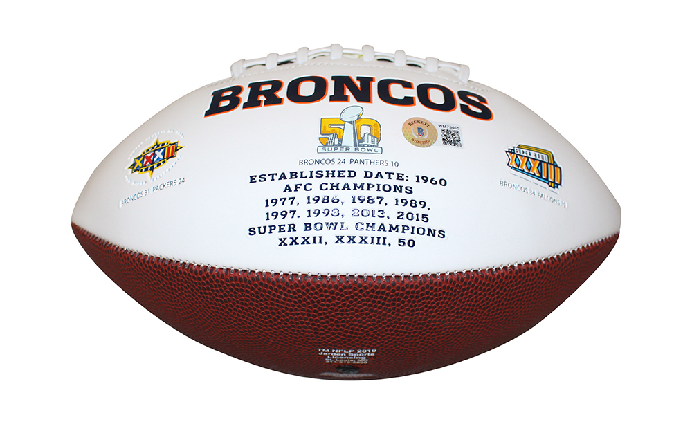 Bill Romanowski Autographed Denver Broncos Logo Football Beckett