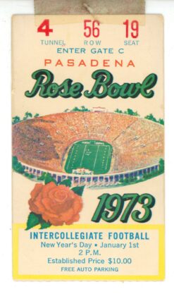 1973 Rose Bowl USC Trojans vs. Ohio State Buckeyes Ticket Stub 56106