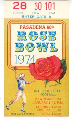 1974 Rose Bowl USC Trojans vs. Ohio State Buckeyes Ticket Stub 56105