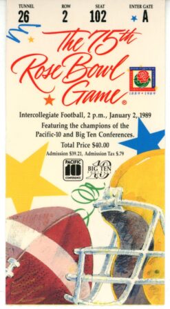 1989 Rose Bowl Michigan Wolverines vs. USC Trojans Ticket Stub 56101