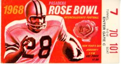 1968 Rose Bowl USC Trojans vs. Indiana Hoosiers Ticket Stub 56099