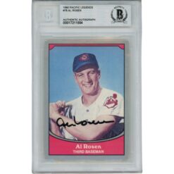 Al Rosen Signed Cleveland Indians 90 Pacific Legends Card Slab Beckett 56113