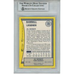 Al Rosen Signed Cleveland Indians 90 Pacific Legends Card Slab Beckett 56113