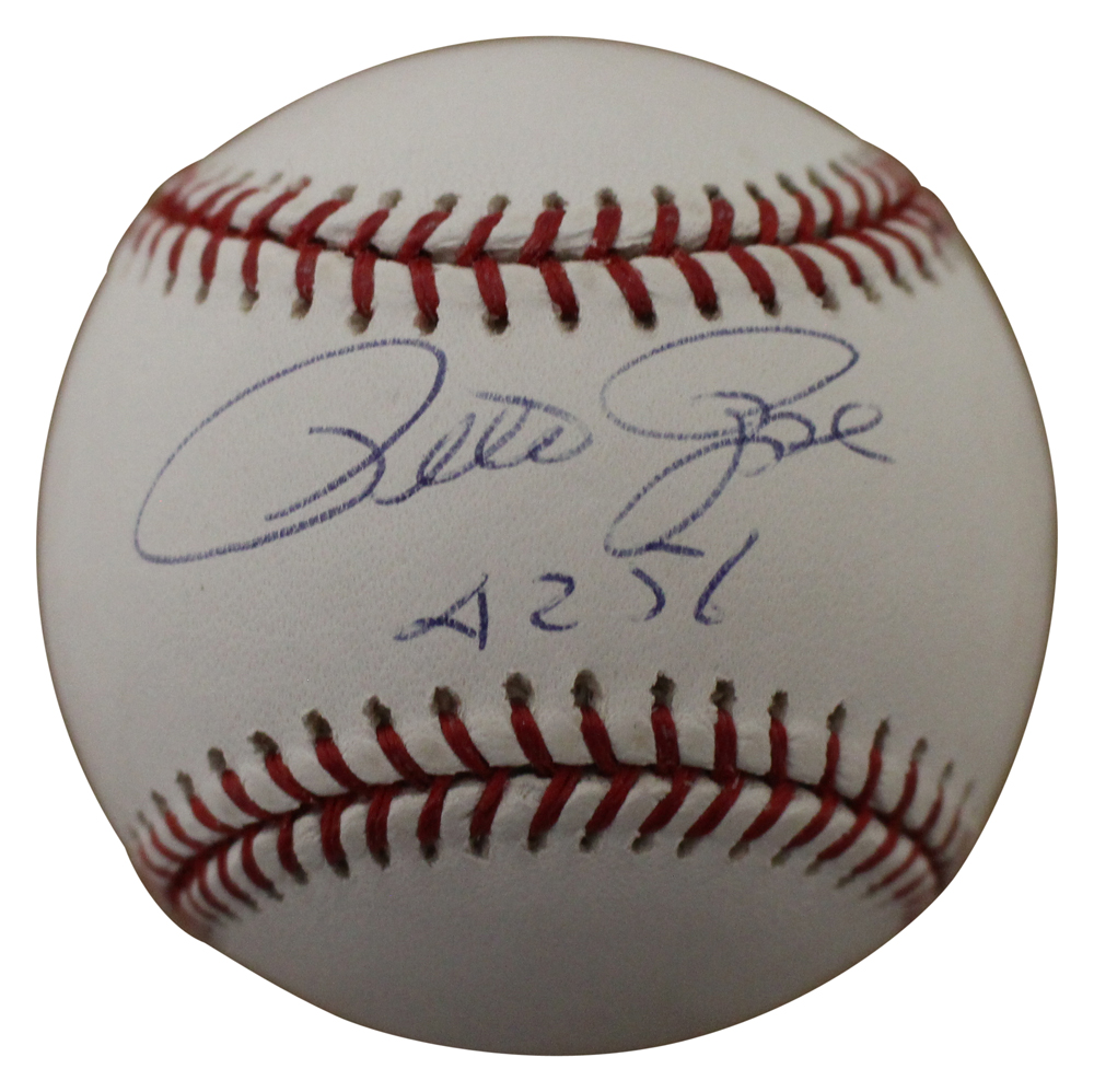 Pete Rose Autographed Cincinnati Reds National League Baseball 4256 BAS 13281