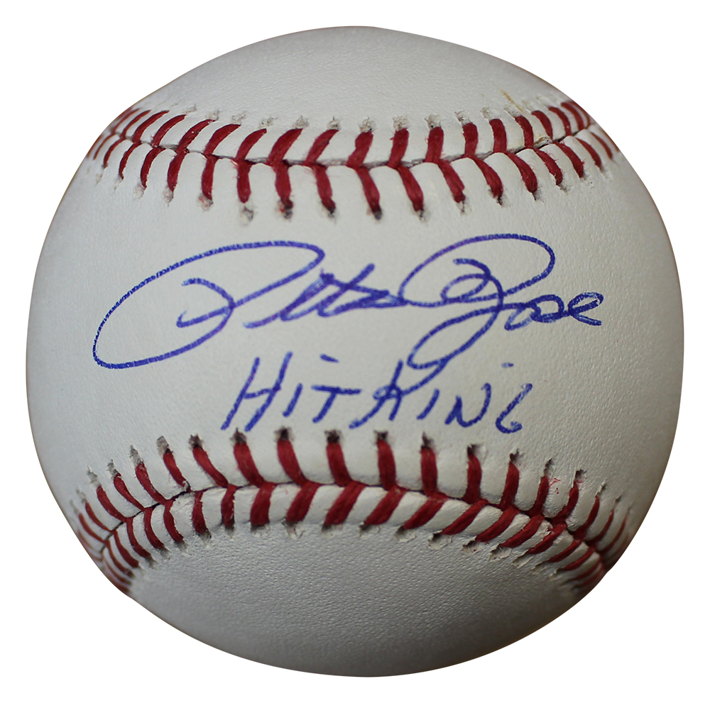 Pete Rose Autographed/Signed Cincinnati Reds OML Baseball Hit King FIT 12185