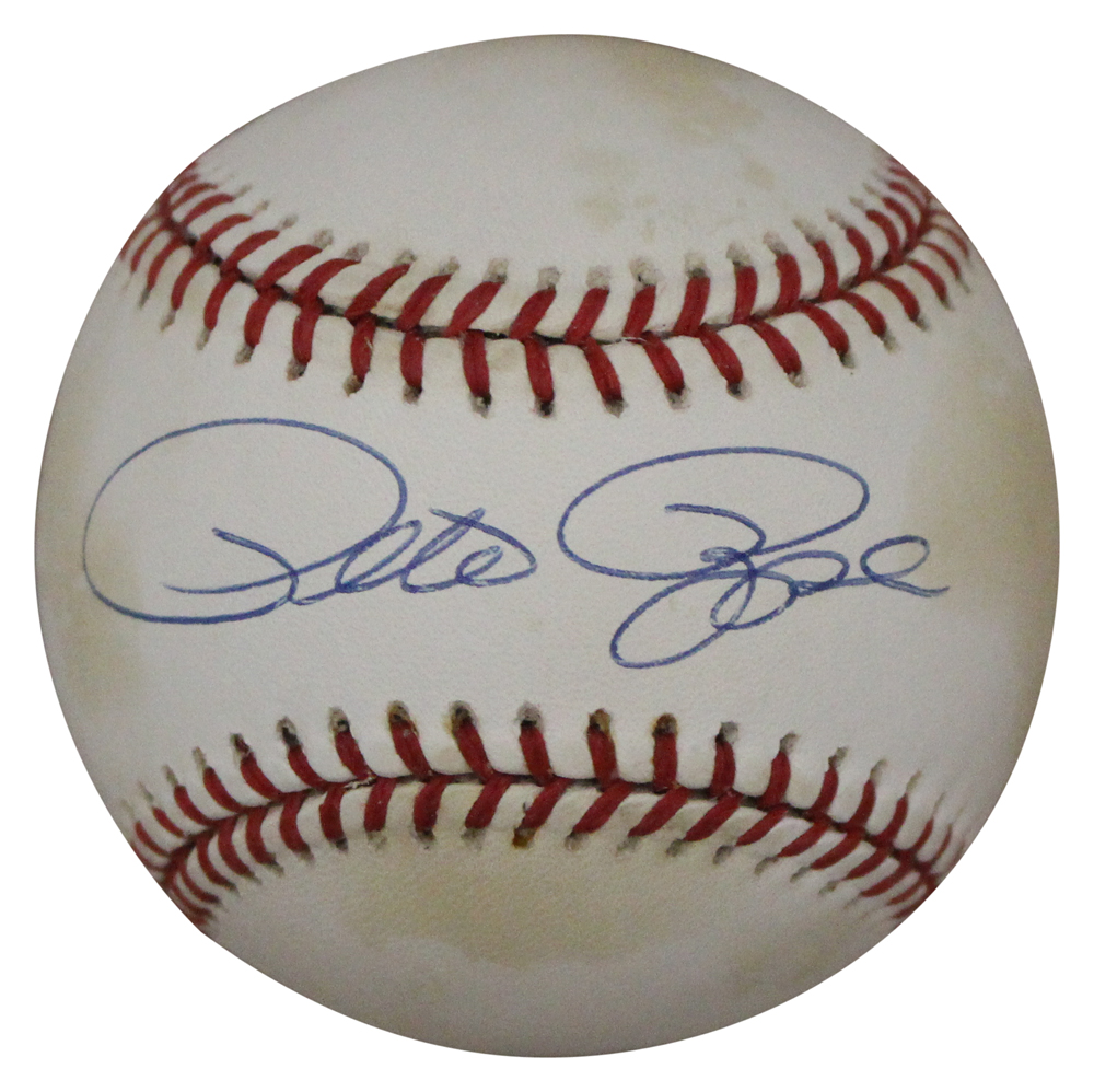 Pete Rose Autographed Cincinnati Reds National League Baseball BAS 32158