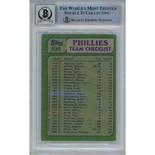 Pete Rose Steve Carlton Autographed 1982 Topps 636 Card 10 Grade Beckett 47030