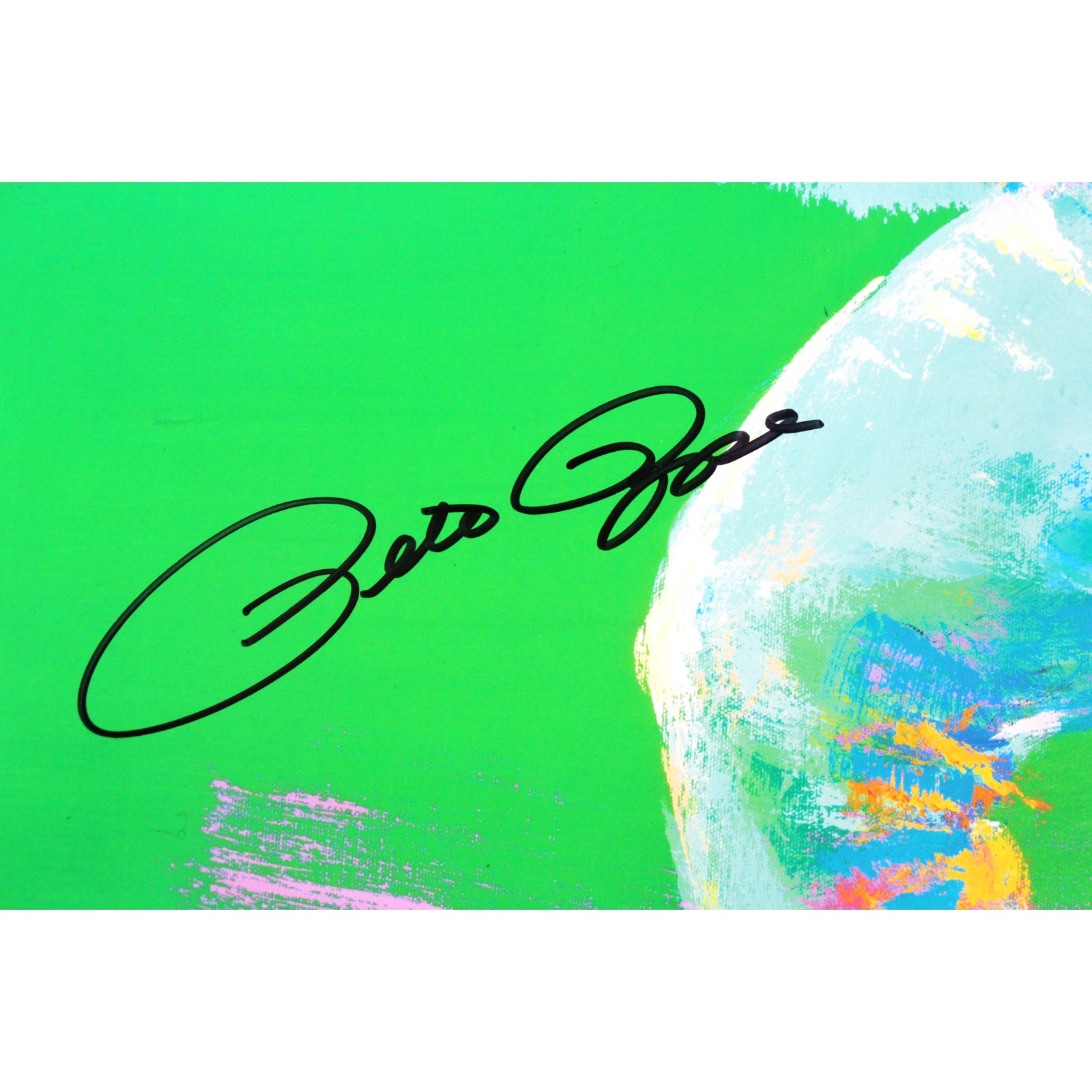 Pete Rose Autographed/Signed Cincinnati Reds 24x18 Lithograph Beckett 59176