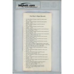 Pete Rose Autographed Cincinnati Reds Inaugural Season Ticket Slab Beckett 56054