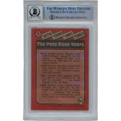 Pete Rose Autographed/Signed 1986 Topps 6 10 Auto Trading Card Beckett 47127