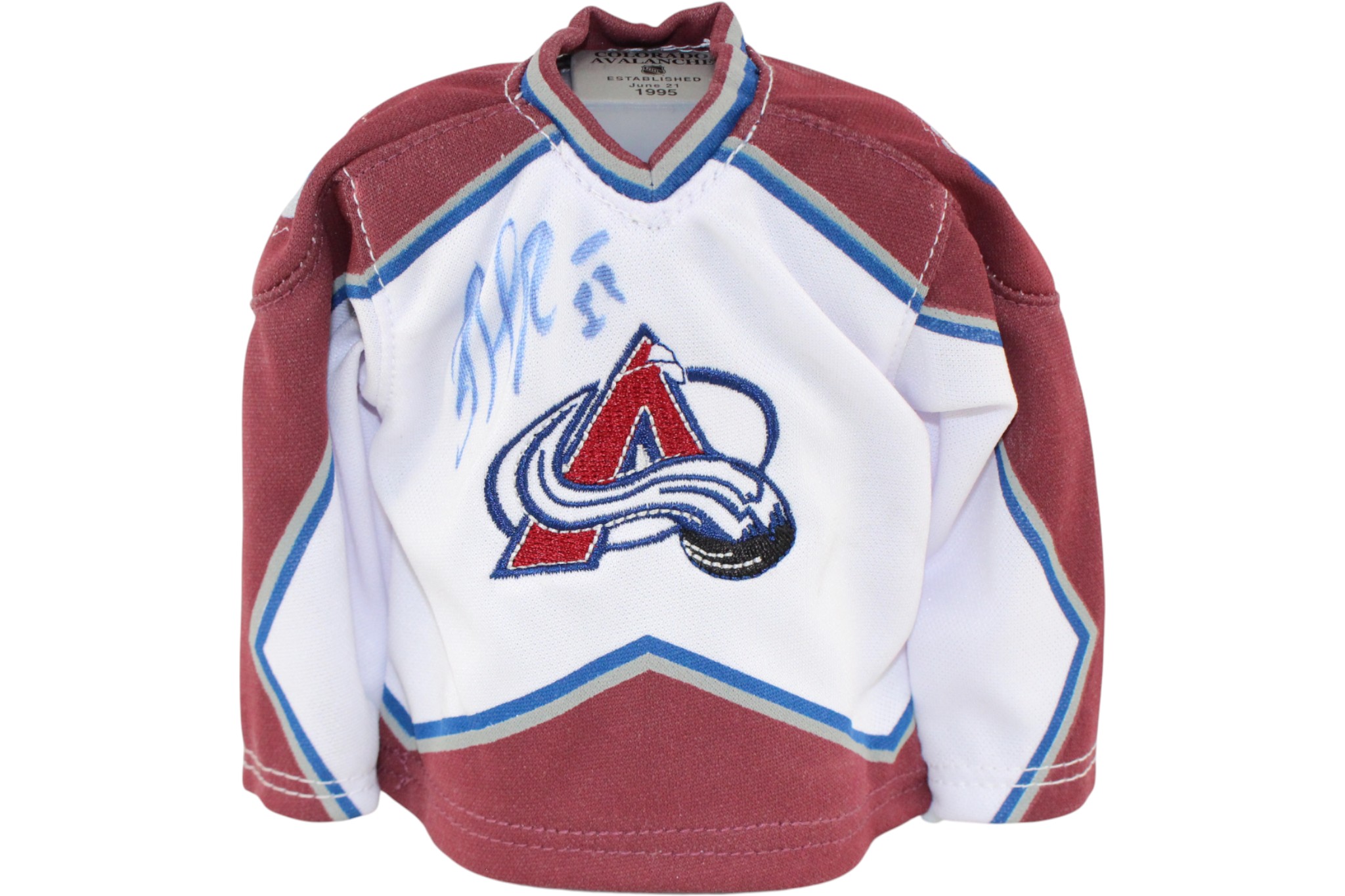 Patrick Roy Autographed Colorado Avalanche Mini Jersey Beckett 52853 5 Patrick Roy Autographed Colorado Avalanche Mini Jersey Beckett 52853