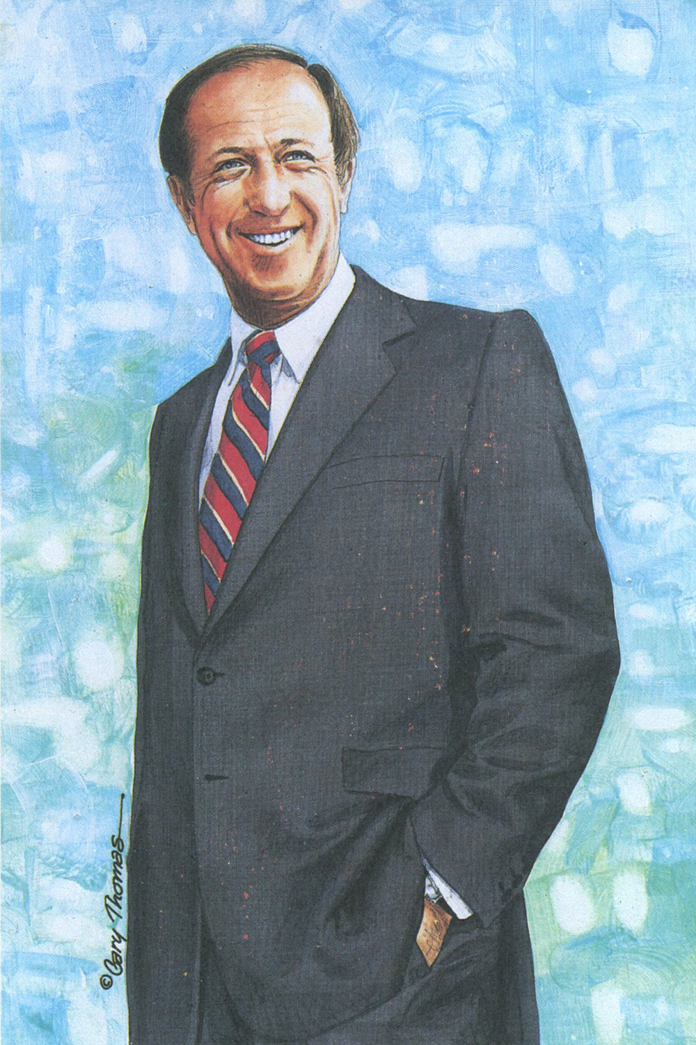 Pete Rozelle Unsigned 1989 Series One Goal Line Art Card NFL Commissioner