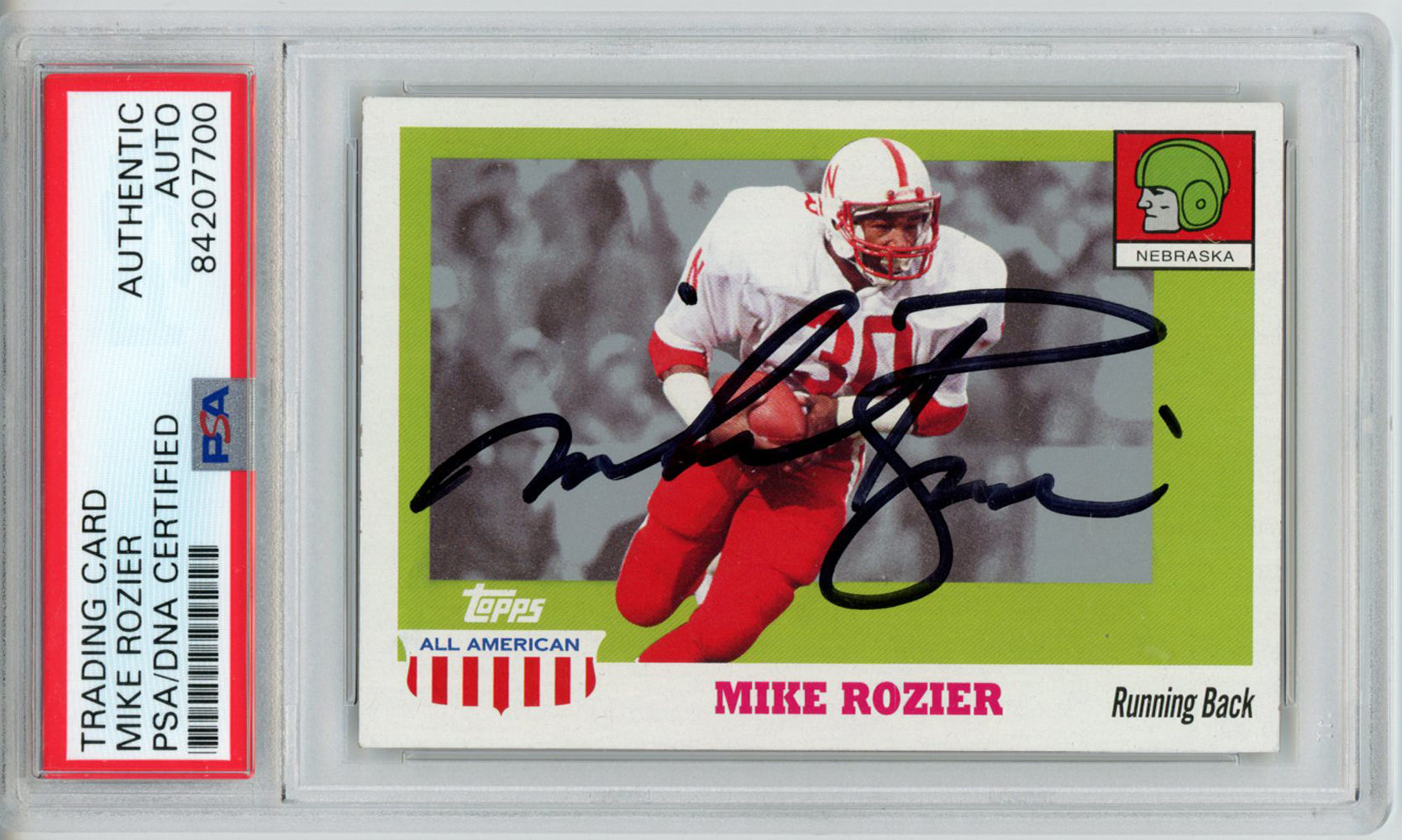 Mike Rozier Autographed 2005 Topps All American Trading Card PSA Slab 32609