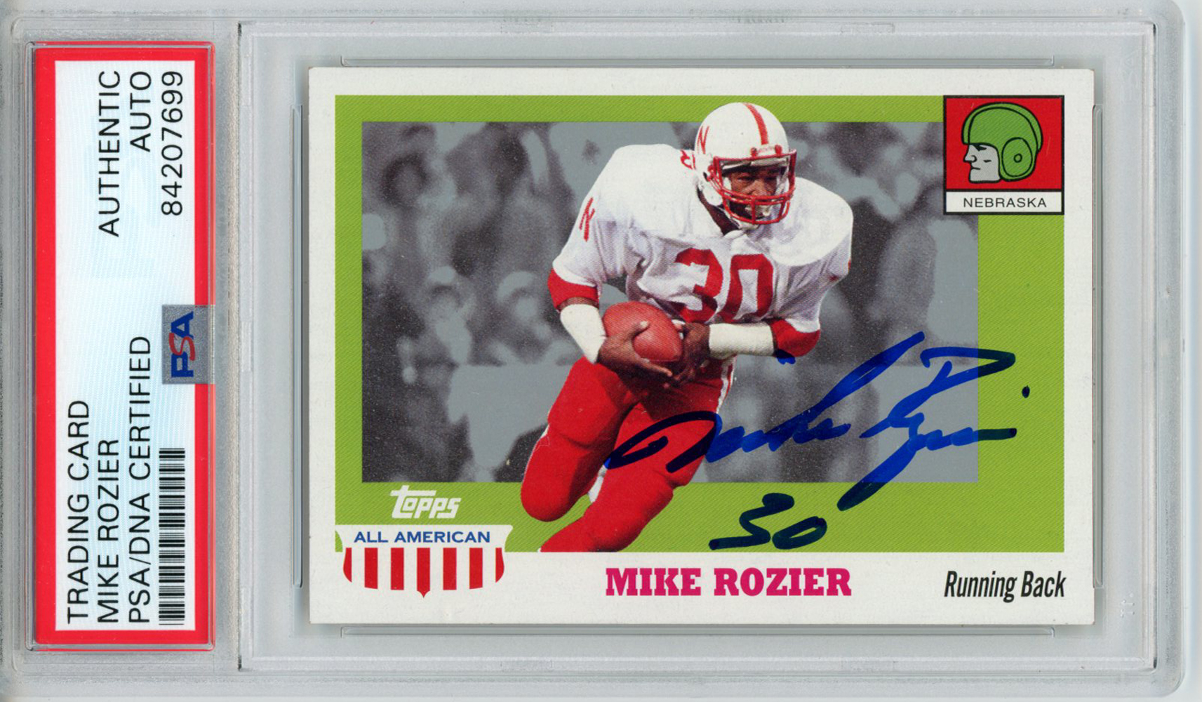 Mike Rozier Autographed 2005 Topps All American Trading Card PSA Slab 32610