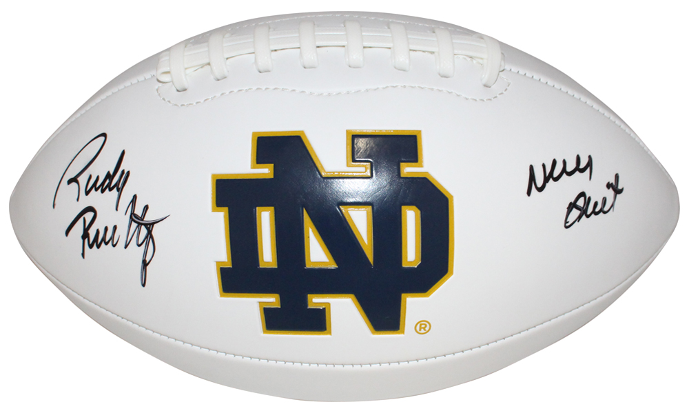 Rudy Ruettiger Autographed/Signed Notre Dame Logo Football Beckett