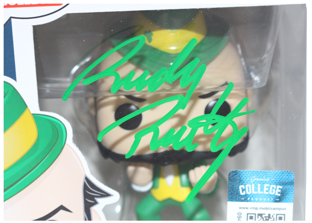 Rudy Ruettiger Autographed/Signed Notre Dame Funko Pop! #7 Beckett