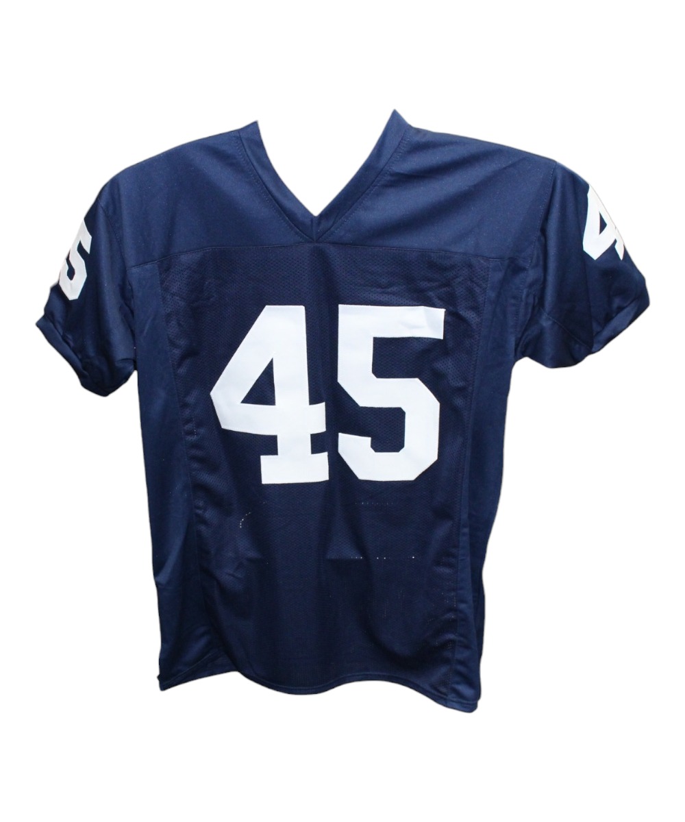 Rudy Ruettiger Autographed/Signed College Style Blue Jersey Insc. Beckett