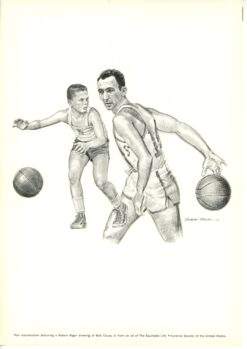 Bill Russell Wilt Chamberlain Bob Cousy NBA Lot of 3 Robert Riger Drawings 55919