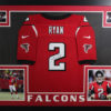 Matt Ryan Autographed/Signed Atlanta Falcons Framed Nike XL Red Jersey JSA 10856
