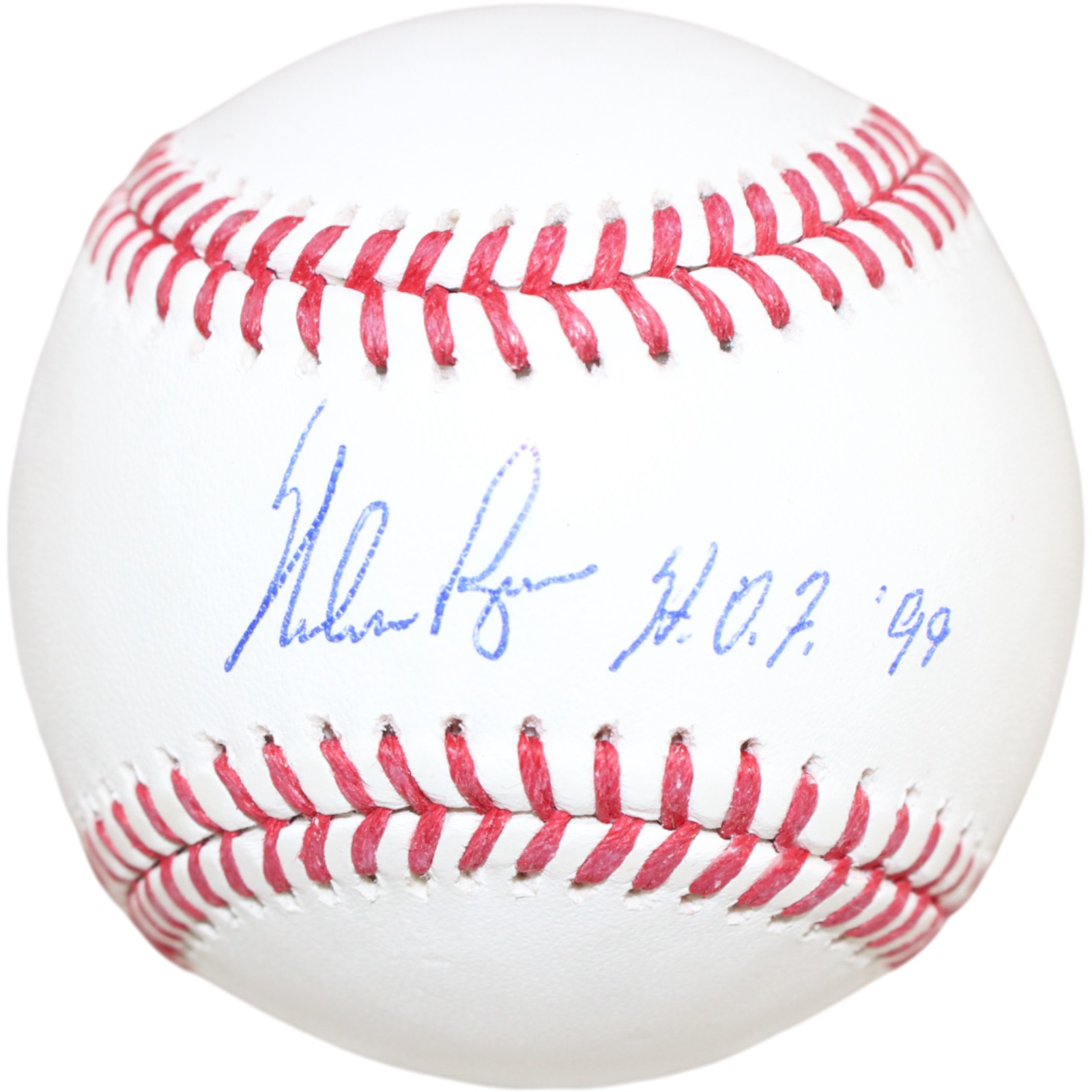 Nolan Ryan Autographed/Signed Texas Rangers OML Baseball HOF Insc. Beckett 51248