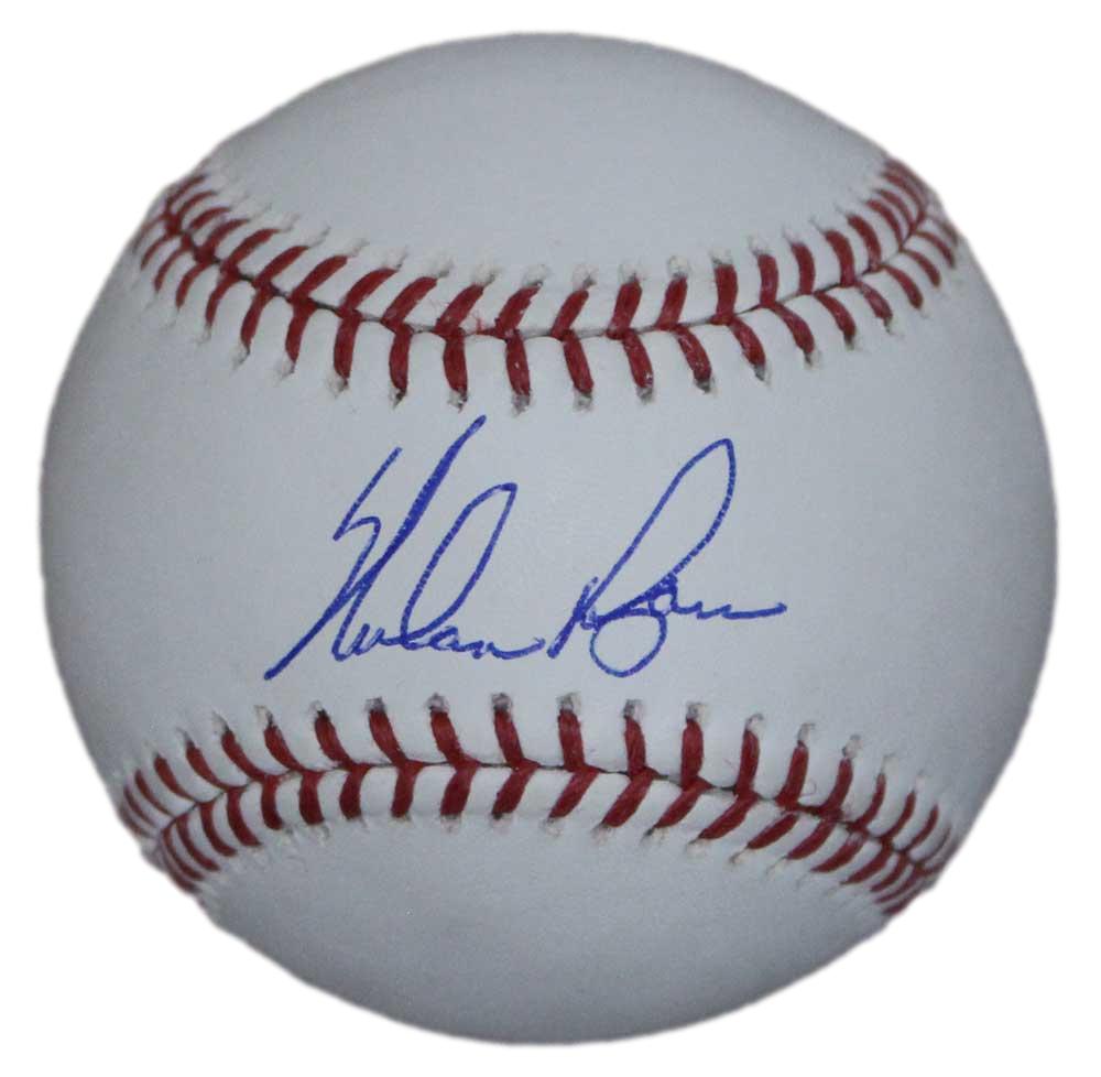 Nolan Ryan Autographed/Signed Texas Rangers OML Baseball BAS 31262