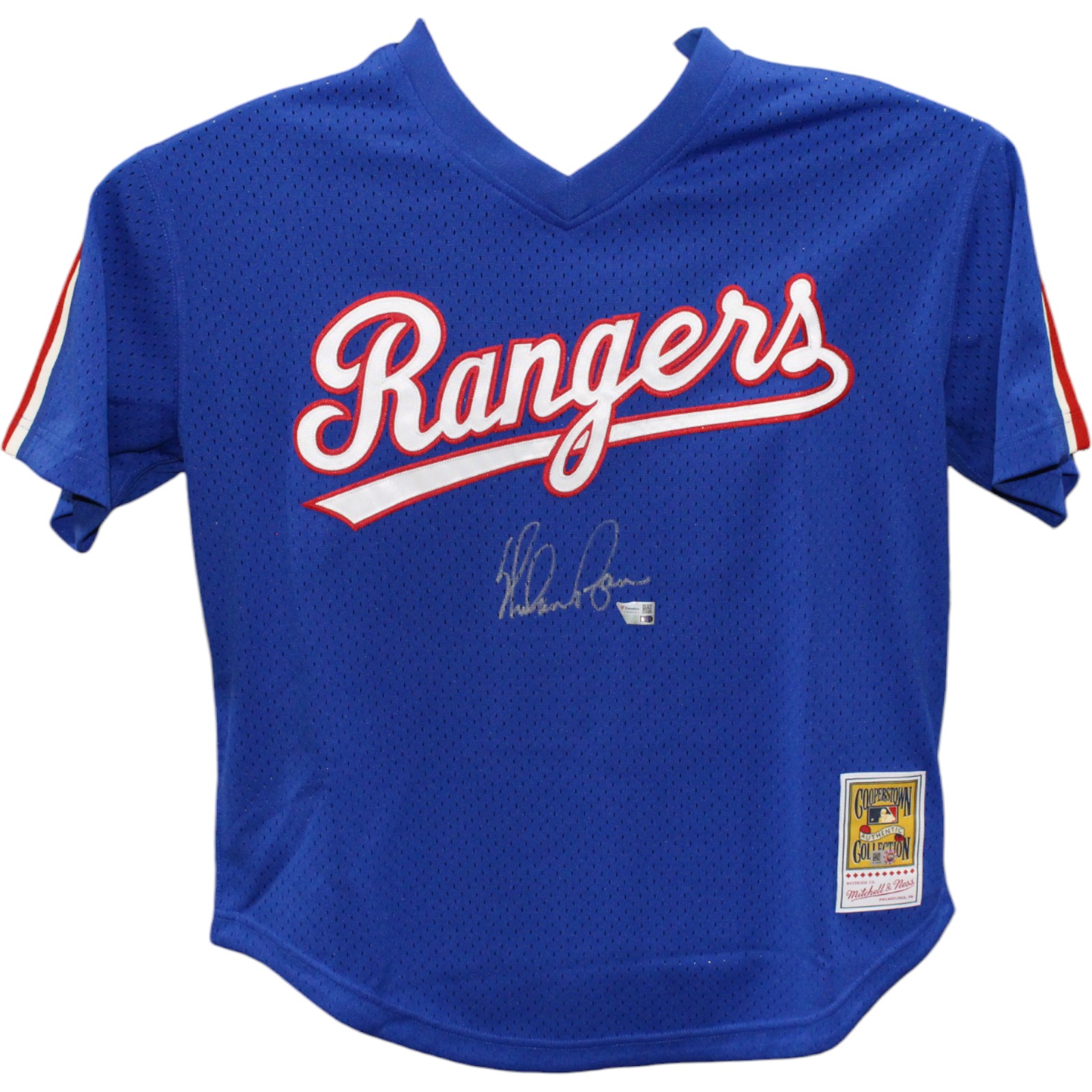 Nolan Ryan Signed Texas Rangers Mitchell Ness Blue Jersey FAN