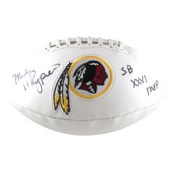 Mark Rypien Autographed Washington Redskins Logo Football SB MVP Beckett W 51821