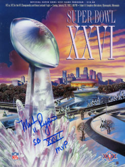 Mark Rypien Autographed/Signed Super Bowl XXVI Program SB MVP JSA 37392