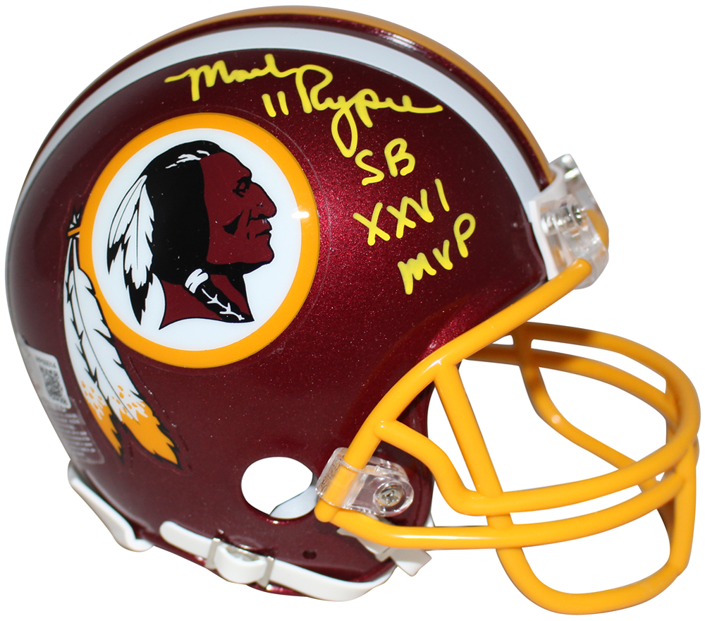 Mark Rypien Signed Washington Redskins VSR4 Mini Helmet SB MVP BAS